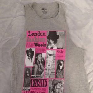 Art Deco London Fashion Week Print Muscle Tank Top